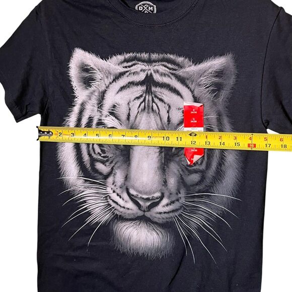 DXM Shirt Women's Small Black White Tiger Graphic Tee T-Shirt It's About The Art - Picture 6 of 8